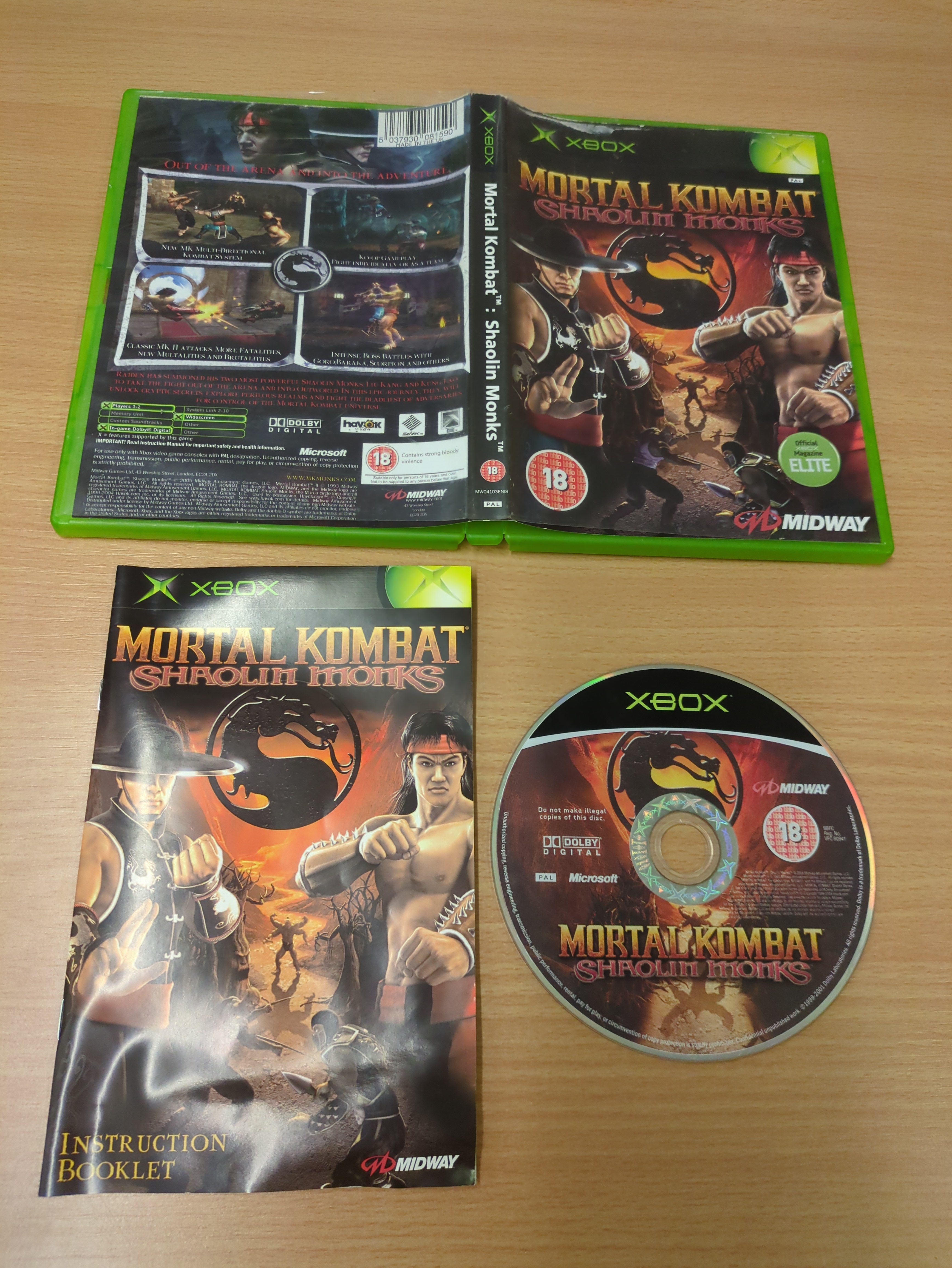 Mortal Kombat: Shaolin Monks original Xbox game Mortal Kombat: Shaolin Monks original Xbox game